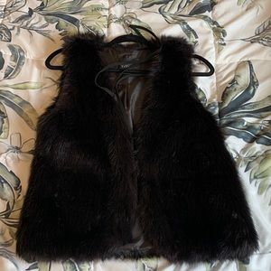 Black Faux Fur Vest